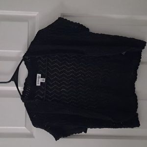 Black Crocheted Shrug